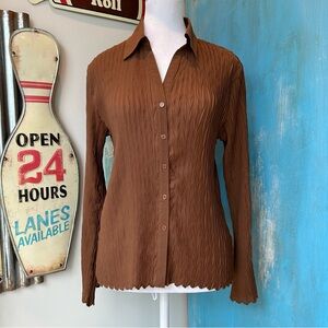 Carina Brown Button Up Blouse